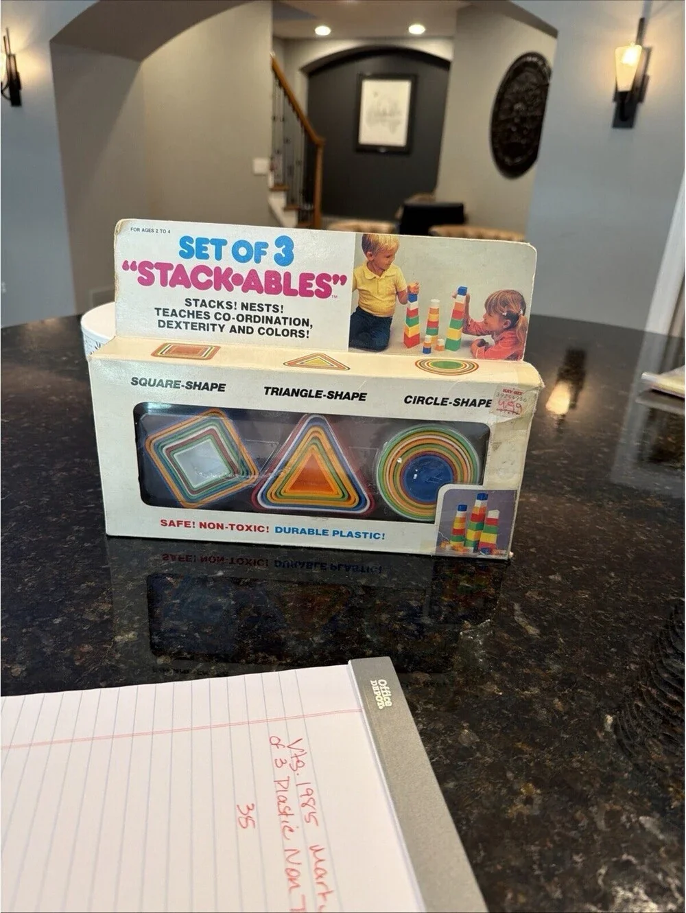 Vintage 1985 MARTY TOY  Set of 3 Plastic Stackables/Nesting Non Toxic NEW!